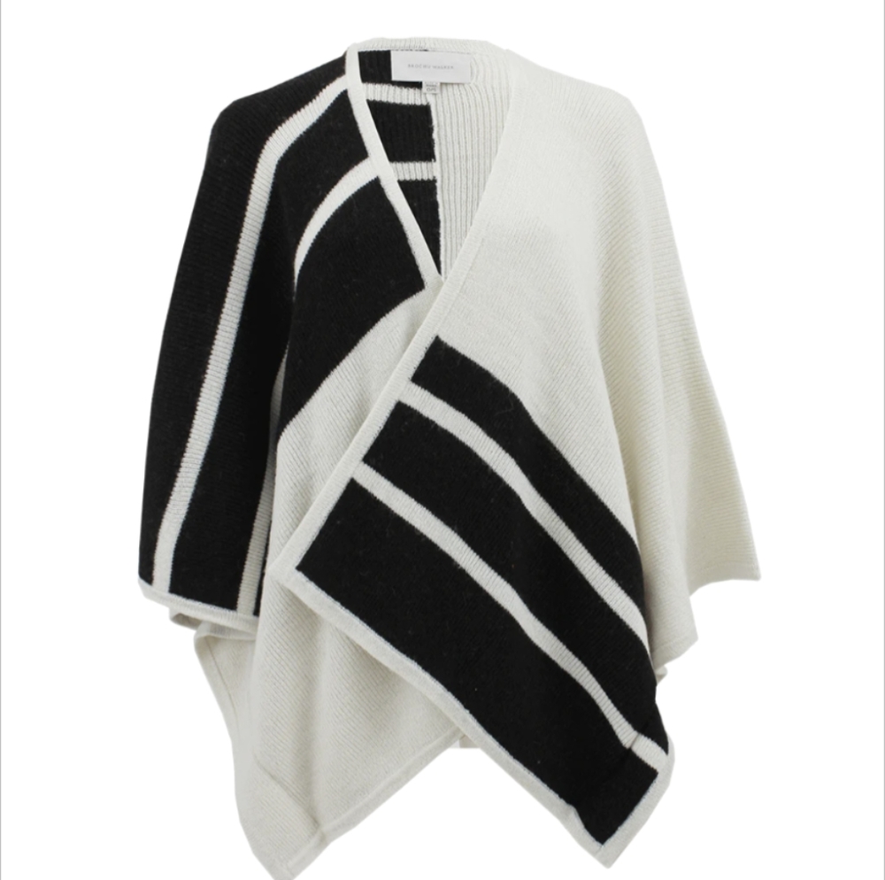 Brochu Walker*Revolve* Drape Front City Knit Alpaca Poncho O/S fits all - Picture 3 of 7